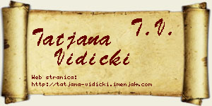 Tatjana Vidicki vizit kartica